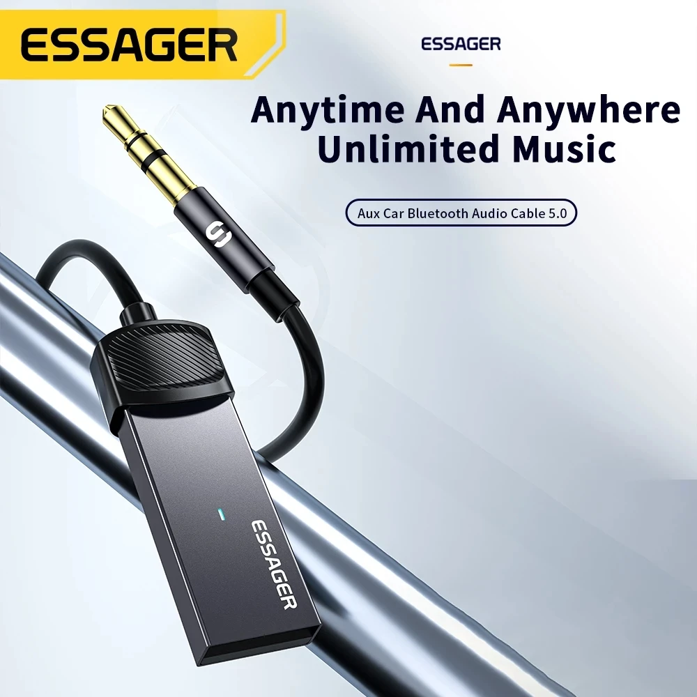 Esager USB синий зуб Aux адаптер ключ до 3 5 мм Джек аудио беспроводной автомобильный комплект громкой связи Bluetooth для автомобиля стерео приемник