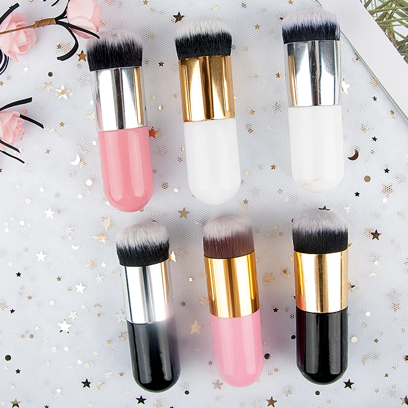 Professional Single Foundation Makeup Brushes Portable 6 Color BB Cream Fan Brush Cosmetic Tools