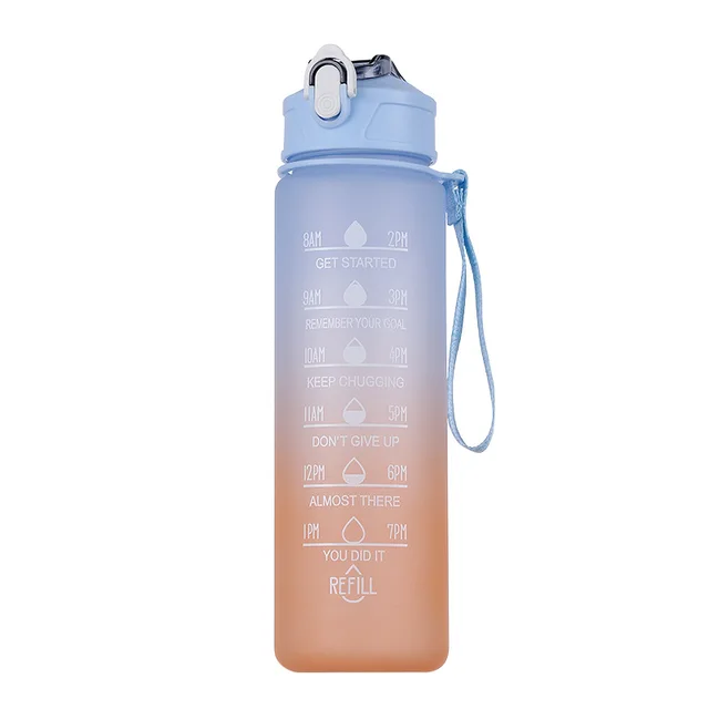 750ml Plastic Frosted Bpa Free Sport Kid Gym 32oz Motivational Water Bottle With Custom Logo
