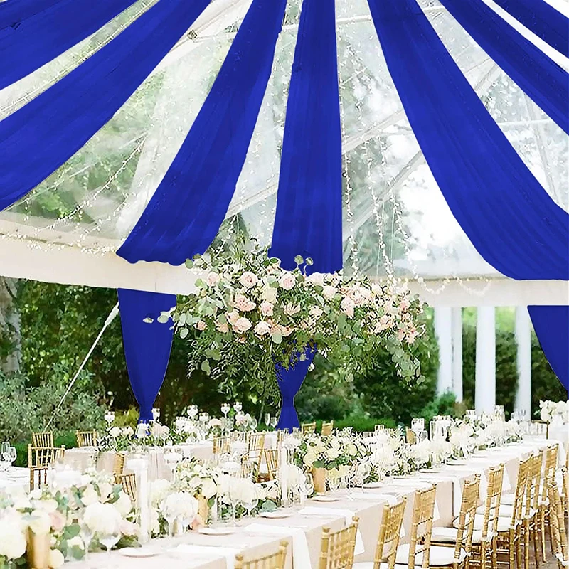 Wedding Ceiling Drapes Baby Blue Chiffon Fabric Ceiling Clothe Tent Drape