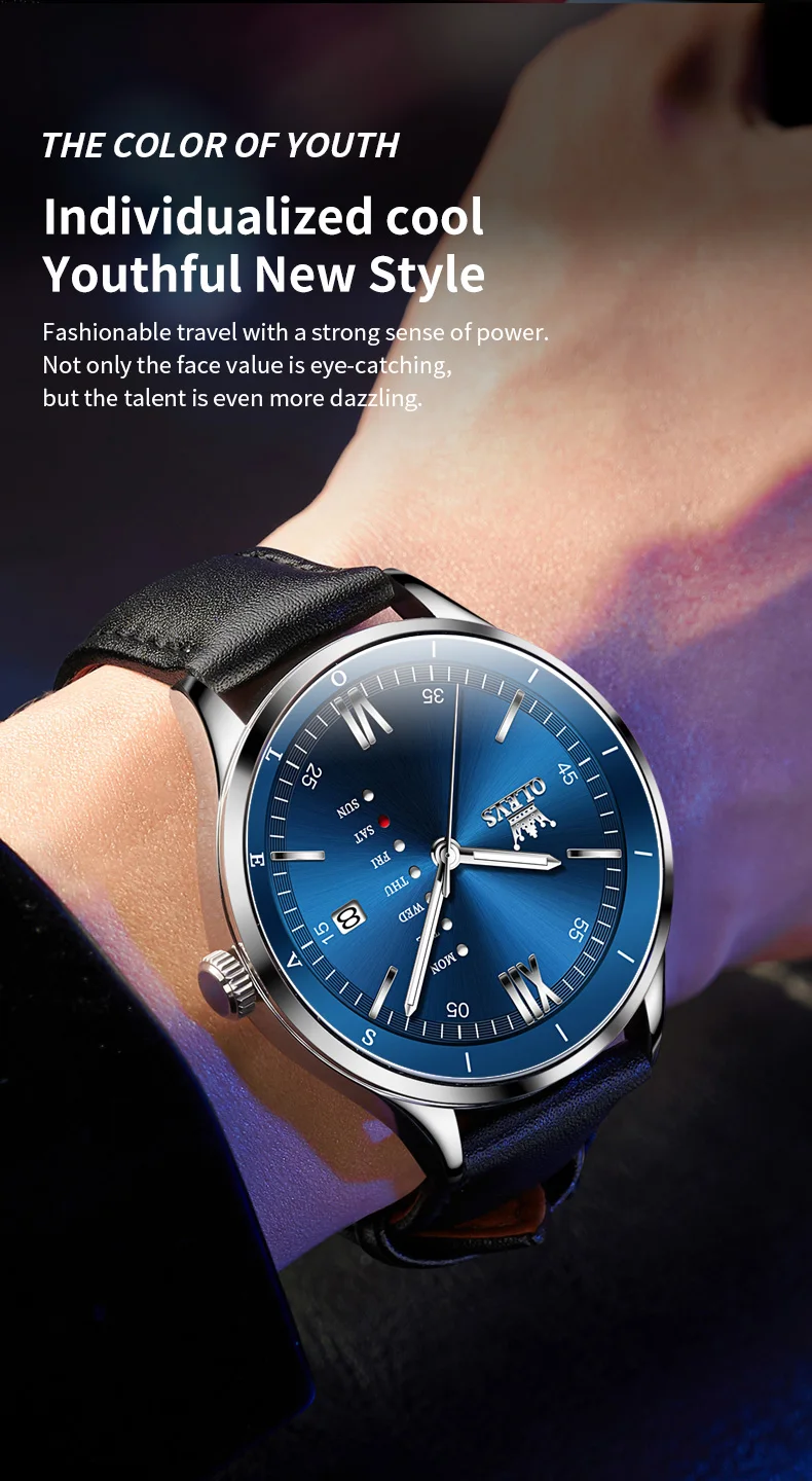 OLEVS 2931 Original Leather Strap Fashion Waterproof Quartz Top Brand Luxury Men's Wrist Watch Men Business Luminous Watches