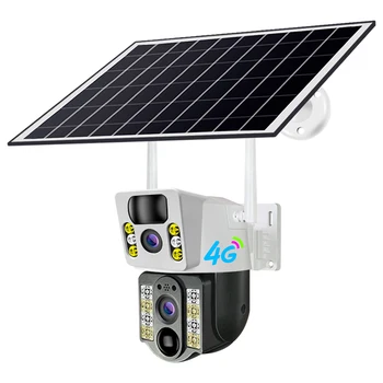 V380 Pro 3.0inch HD IP66 waterproof CCTV wide angle 4G outdoor security PTZ Solar power Camera with Night vision two-way audio