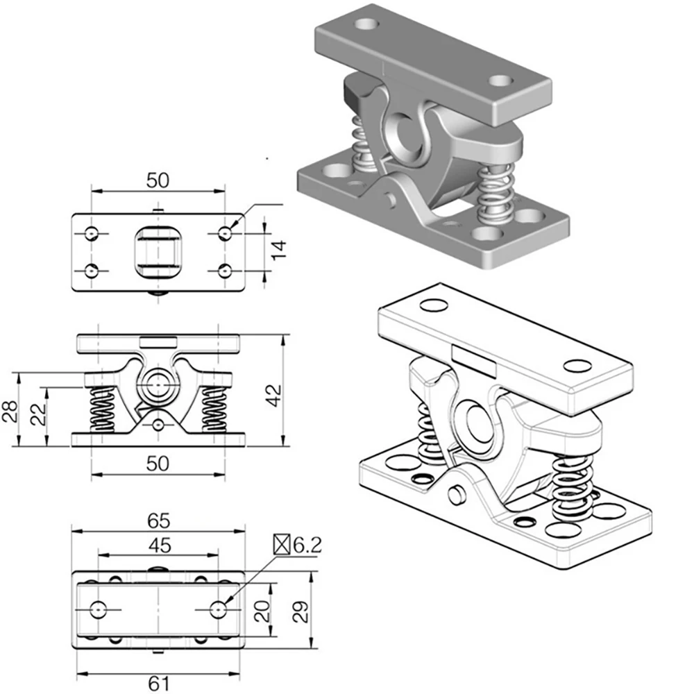 CY818 Good Price Zinc Alloy Floor Cabinet Door Spring Loaded Roller Catch Spring Door Closer