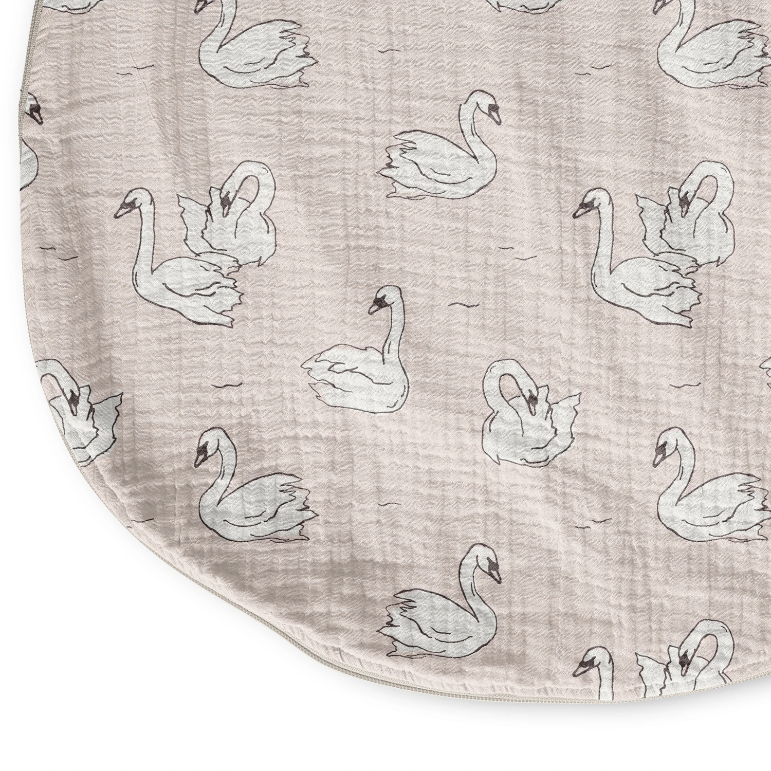 Small Batch Custom Design Swan Print Kids Sleeping Gown Organic Muslin Cotton Baby Wearable