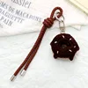 Black Crochet doughnut keychain