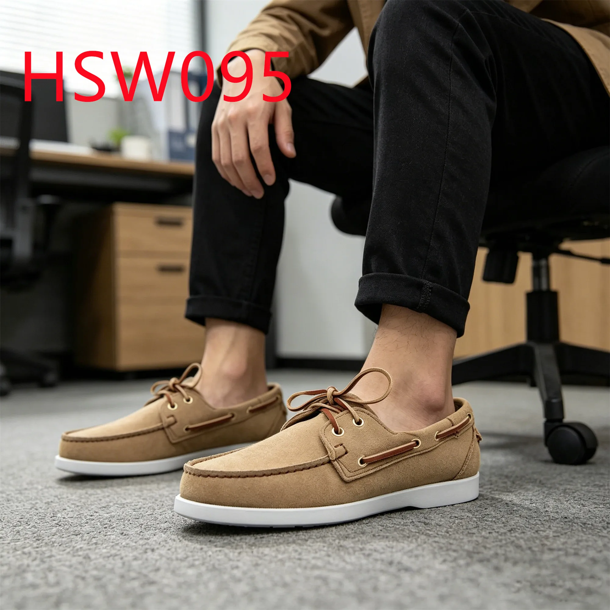 ZYF,outdoor Blue/yellow/black Color Suede Leather Boat Shoes Holiday Trip Customized Size Hand Stitching Loafer Shoes HSW095