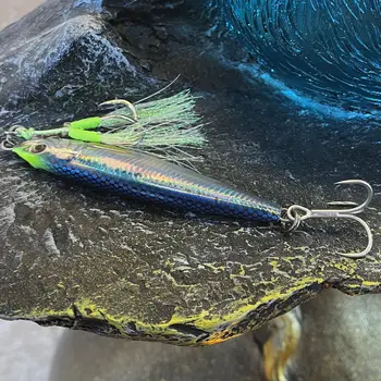 Fishing Tackle Supply 3D Printed Metal Jig Lure Artificial Hard Bait Bare Plate Double Three-Prong Hooks 40g/60g Fishing – Metal Jig – view 3