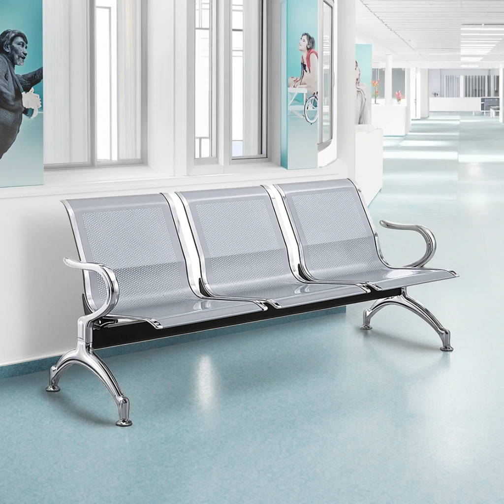 Durable Metal Frame Stackable Chairs-Multi-Use Seating for Public Facilities Conference Halls Waiting Rooms Cafeterias Event 5