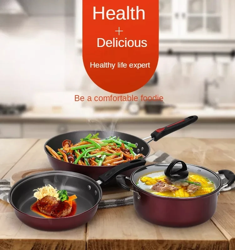 Hot Selling 3 Pieces Non Stick Frying Pans Induction Bottom Skillet