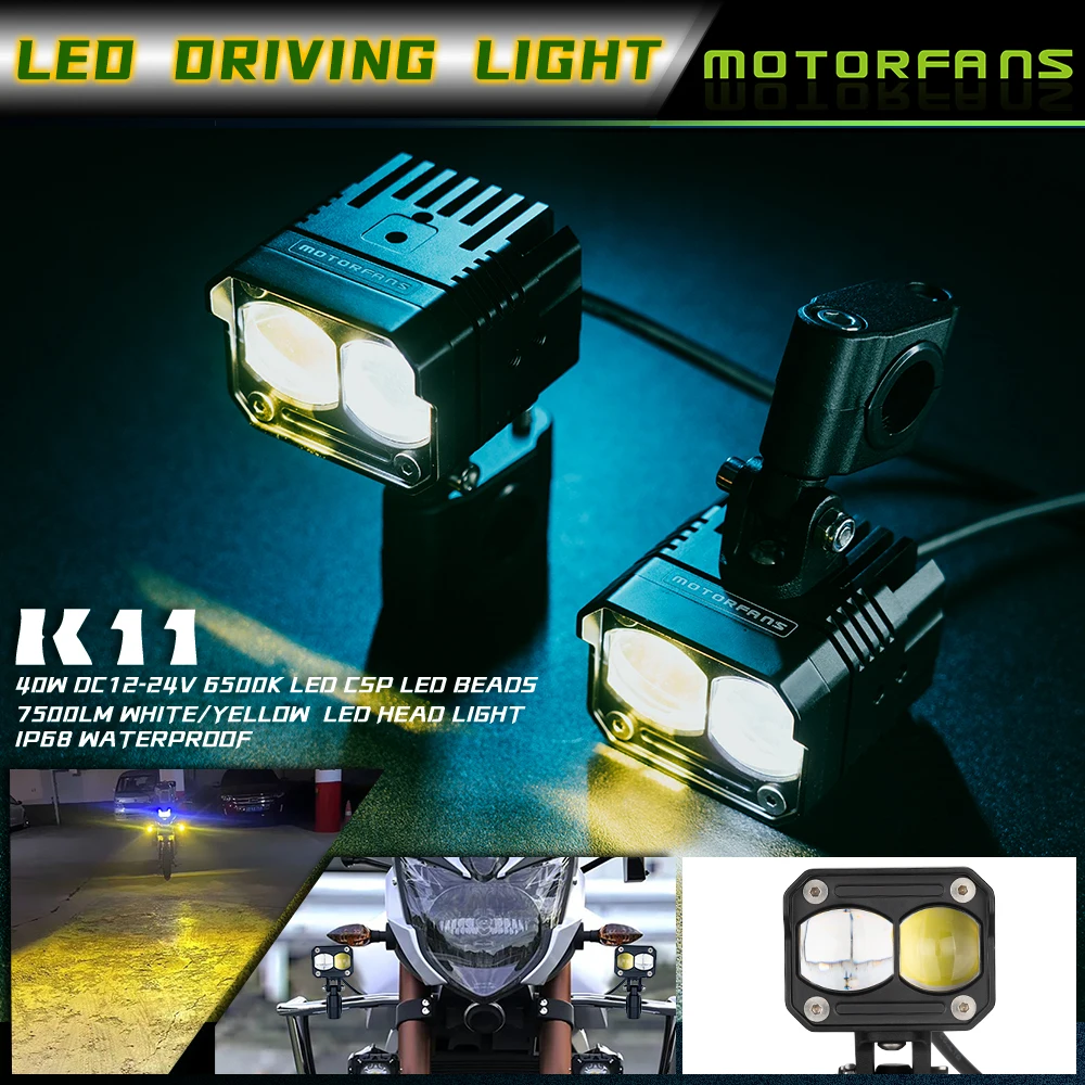 K11 80W LED Mini Driving Light for Motorcycle 10000Lm Spot Light 6000K LED Light for Car Accessories