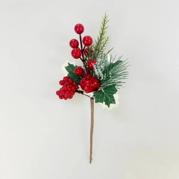 2025 New Arrival 24cm Christmas Tree Decor Picks with Berry Xmas Ornaments on Sale for Holiday Home Decorations