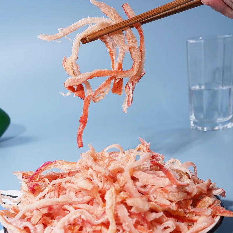 500gram Plastic Bottle Dry Seasoned Red Squid Sea Food In China Dried