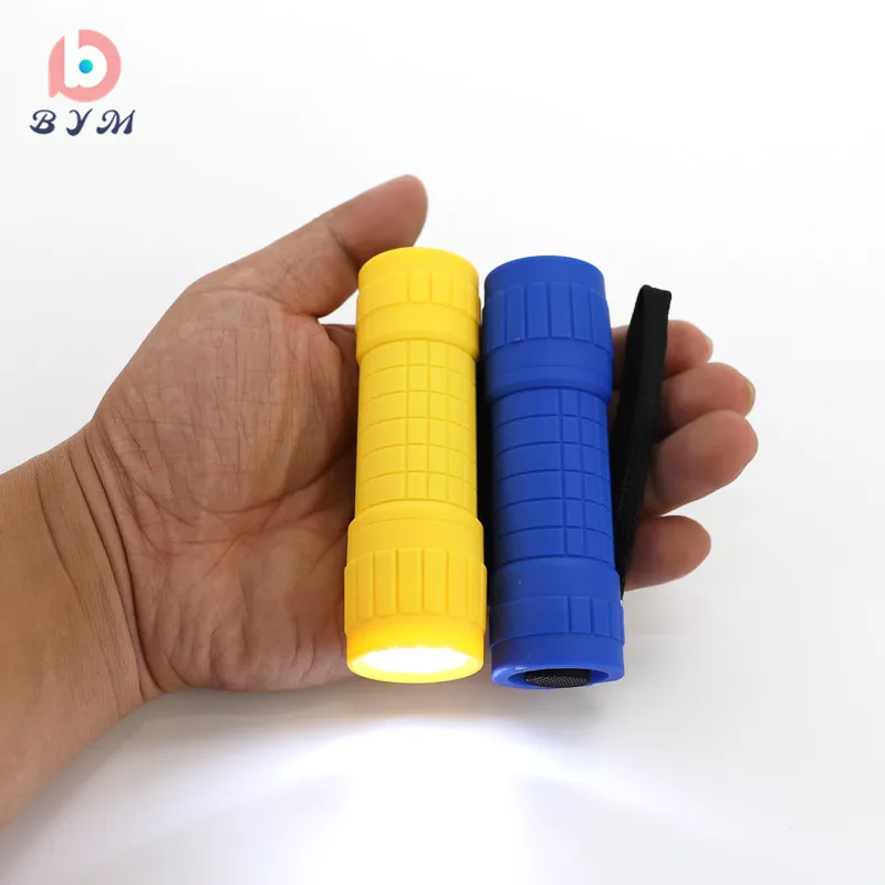 FLGH002 Mini LED Torch Light Promotion Giveaways 9 LED Cheap Plastic COB Flashlights for Outdoor