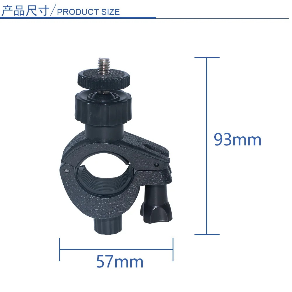 Venta al por mayor de soporte de plástico en forma de O para bicicleta con clip de soporte con cabeza de tornillo de 1/4 para cámaras de acción GoPro Heros 10 9 8 7 6 5/4/3+