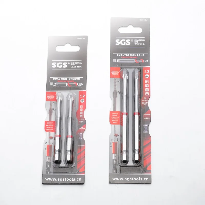 MOYOTEC 2pcs High Torque Impact Driver Bit Set S2 Steel Screw Driver Bit 75mm with Blister Card Pack