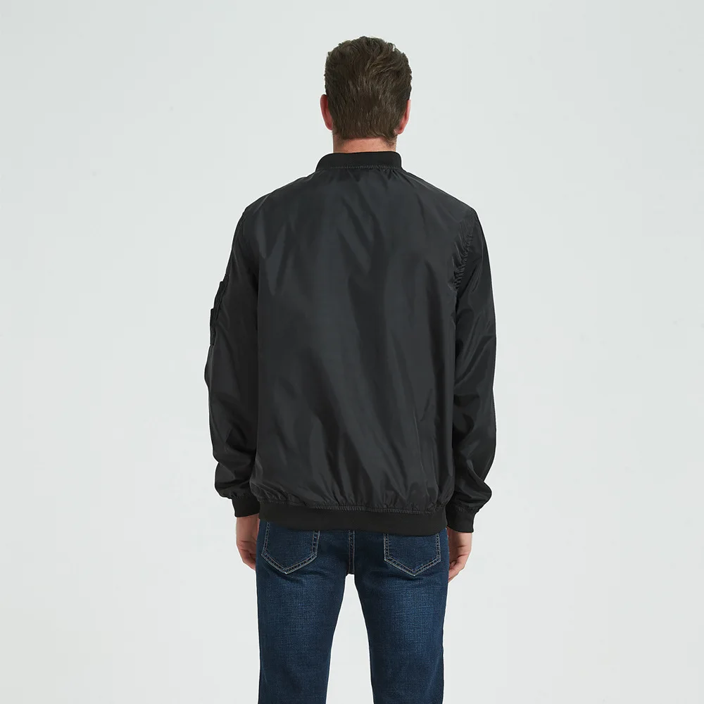 Men's Bomber Jacket Solid Colour Casual Lightweight Autumn Winter_voghion.com