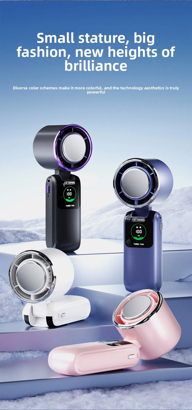 Size Turbine Handheld Fan, USB, Brushless - detail 6