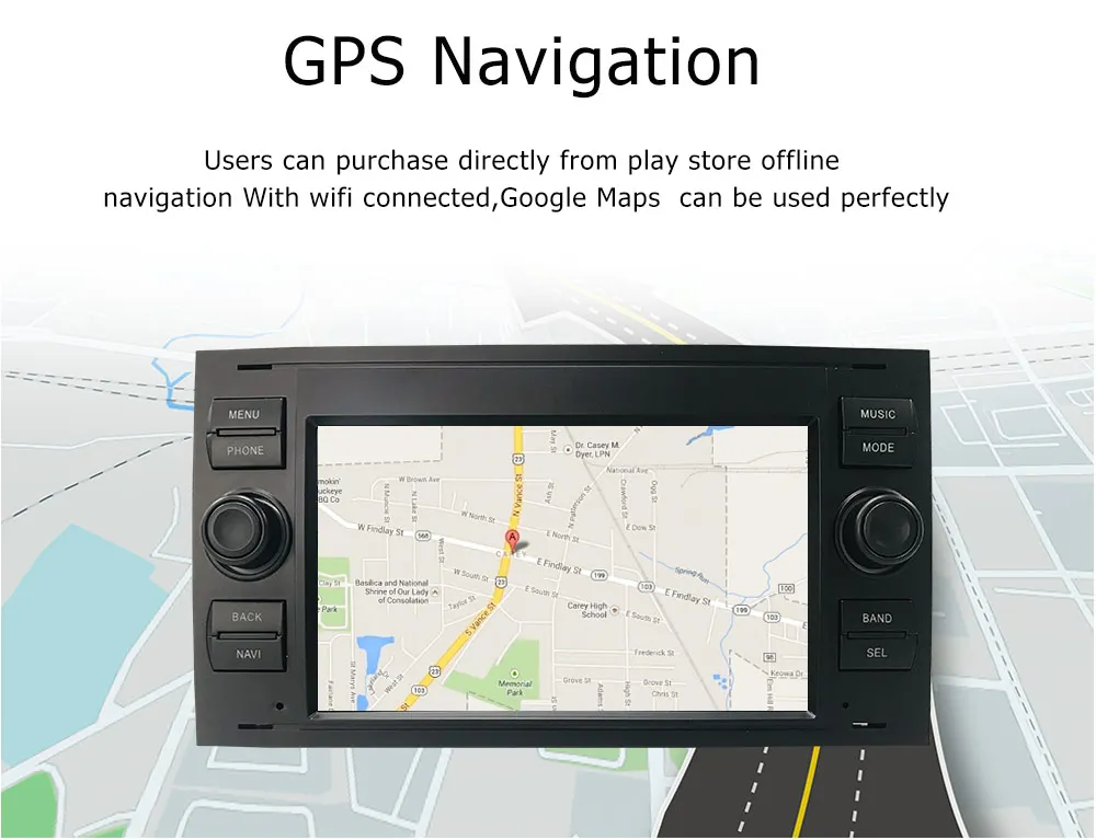 Android 11 2Din  Car Radio GPS Navigation Player for Ford Mondeo S-max Focus C-MAX Galaxy Fiesta with Wifi Bt Obt