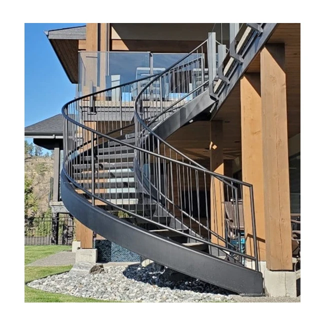 Промышленная наружная стальная лестница на заказ, черная клетчатая ступенька, стальная лестница