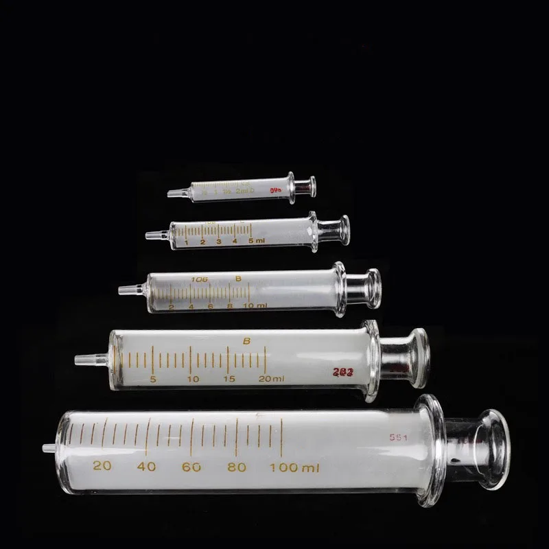 2024 New KRC Glass Syringe for Laboratory 1ml 5ml 10ml 20ml 30ml 50ml 100ml Wholesale Oil Syringes With Plastic Tube Packaging