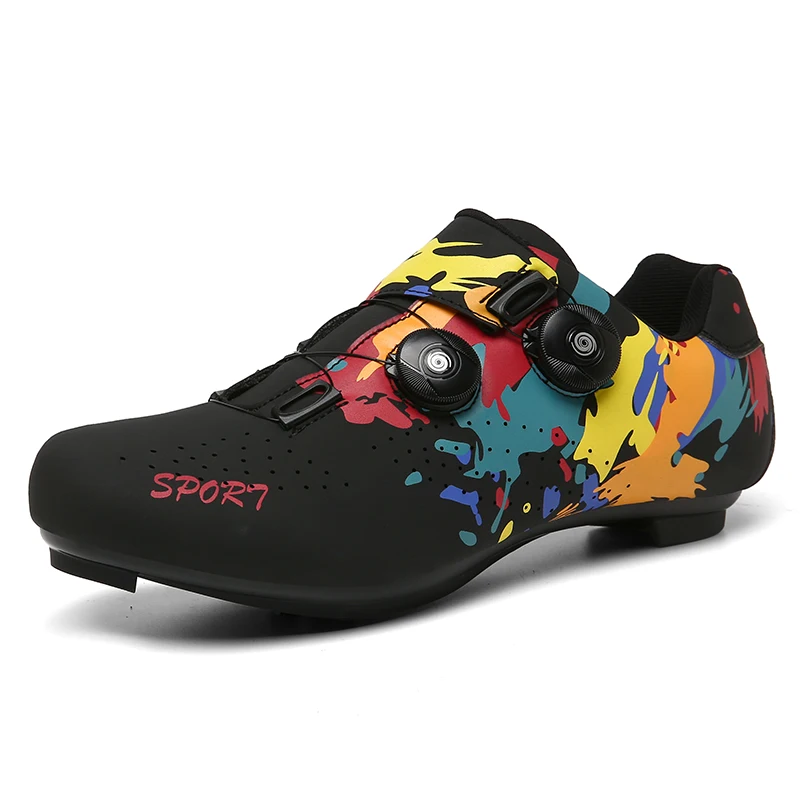 zapatos de ciclismo SPD para hombre y mujer,zapatillas transpirables de autosujeción para bicicleta de montaña y carreras 