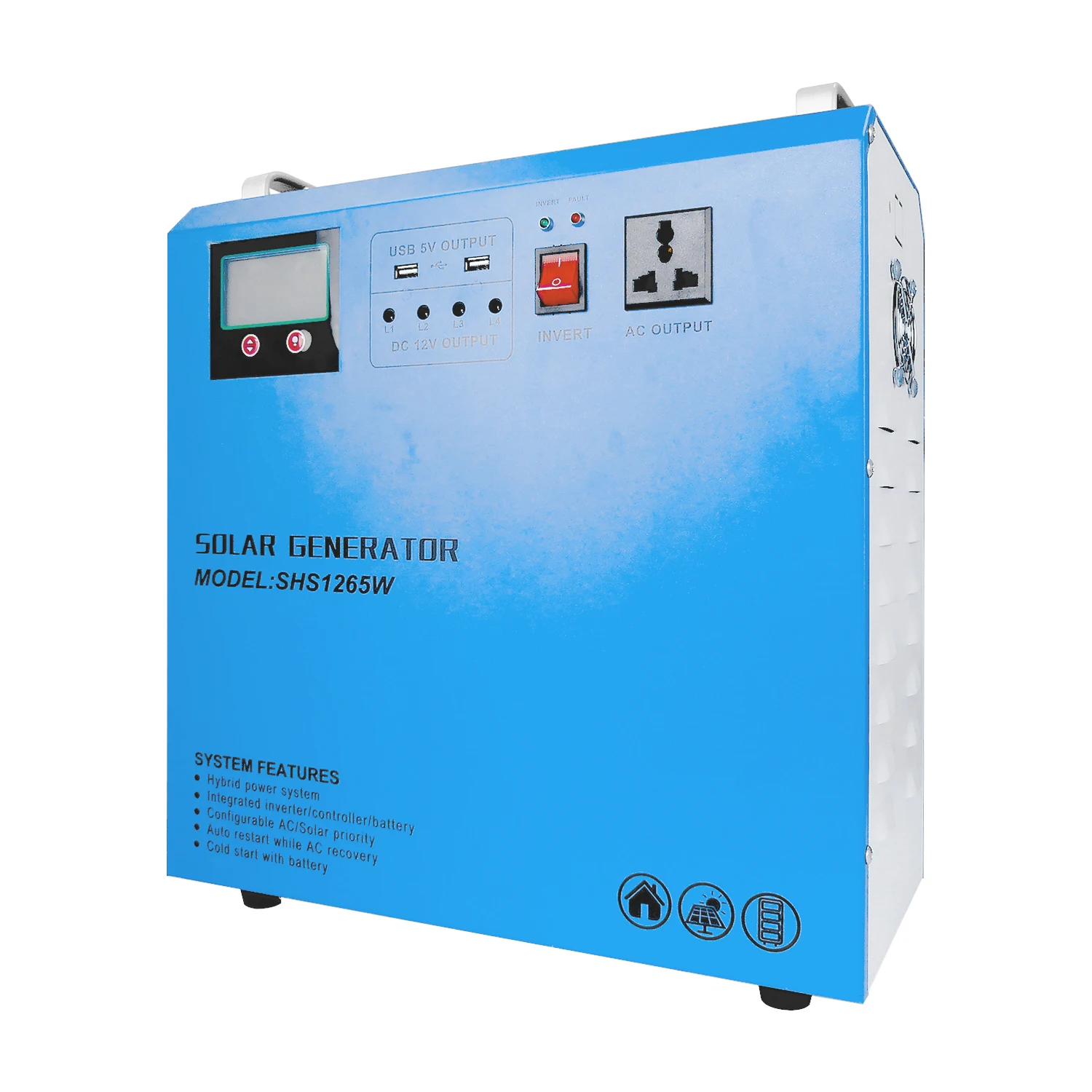 500w Inverter Pwm Charge Controller Off Grid Solar Power Generator System for Home With Lcd Display