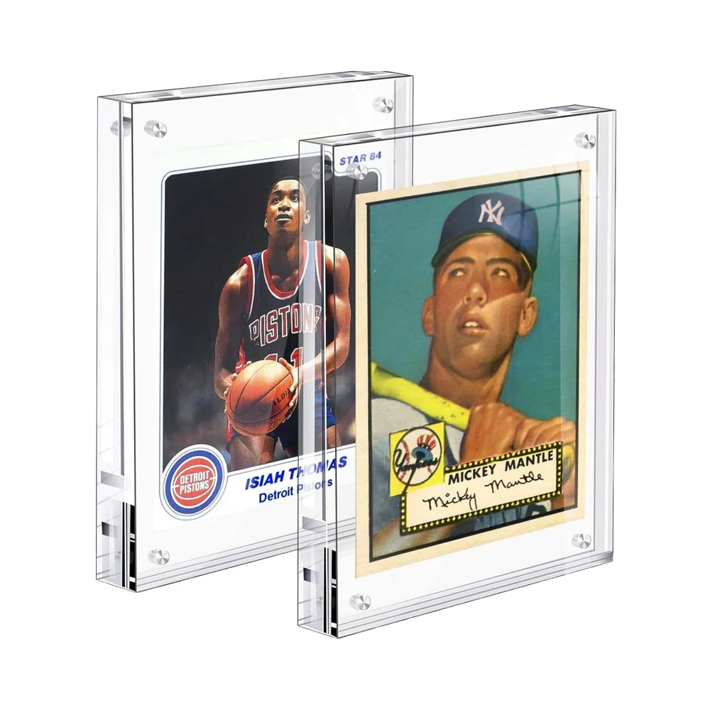 Modern Acrylic Card Frame Eco-Friendly Magnetic Trading Card Display Frames Clear Desktop Display