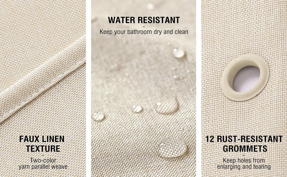 Wholesale Solid Color Linen Texture Fabric Modern Bath Curtain