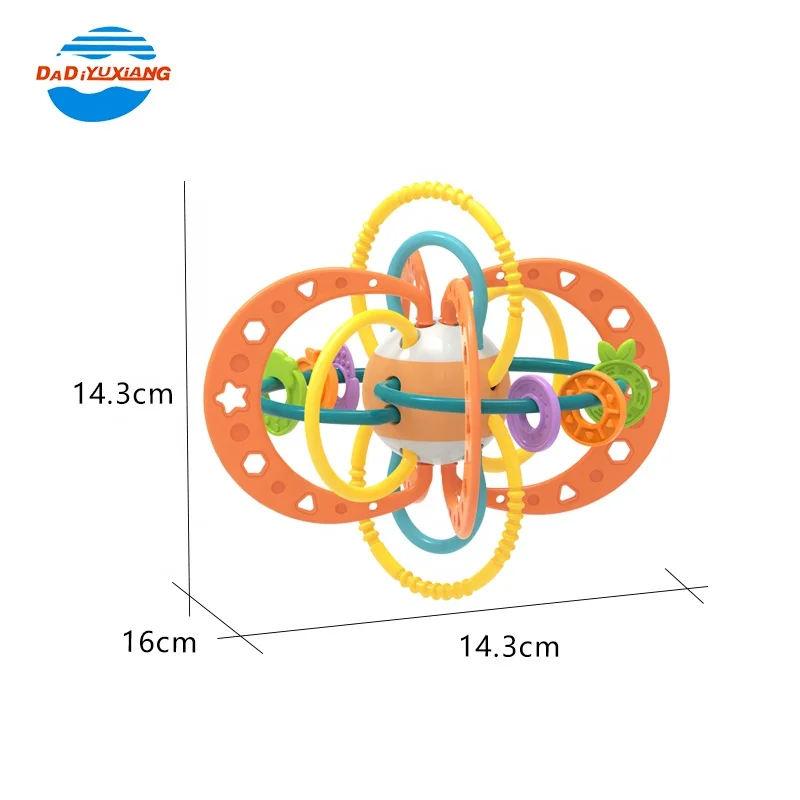 DADI Toys Factory Latest Design Colorful Kids Teething Toy Rattle BPA Free Teething Toy Baby Teething Ball