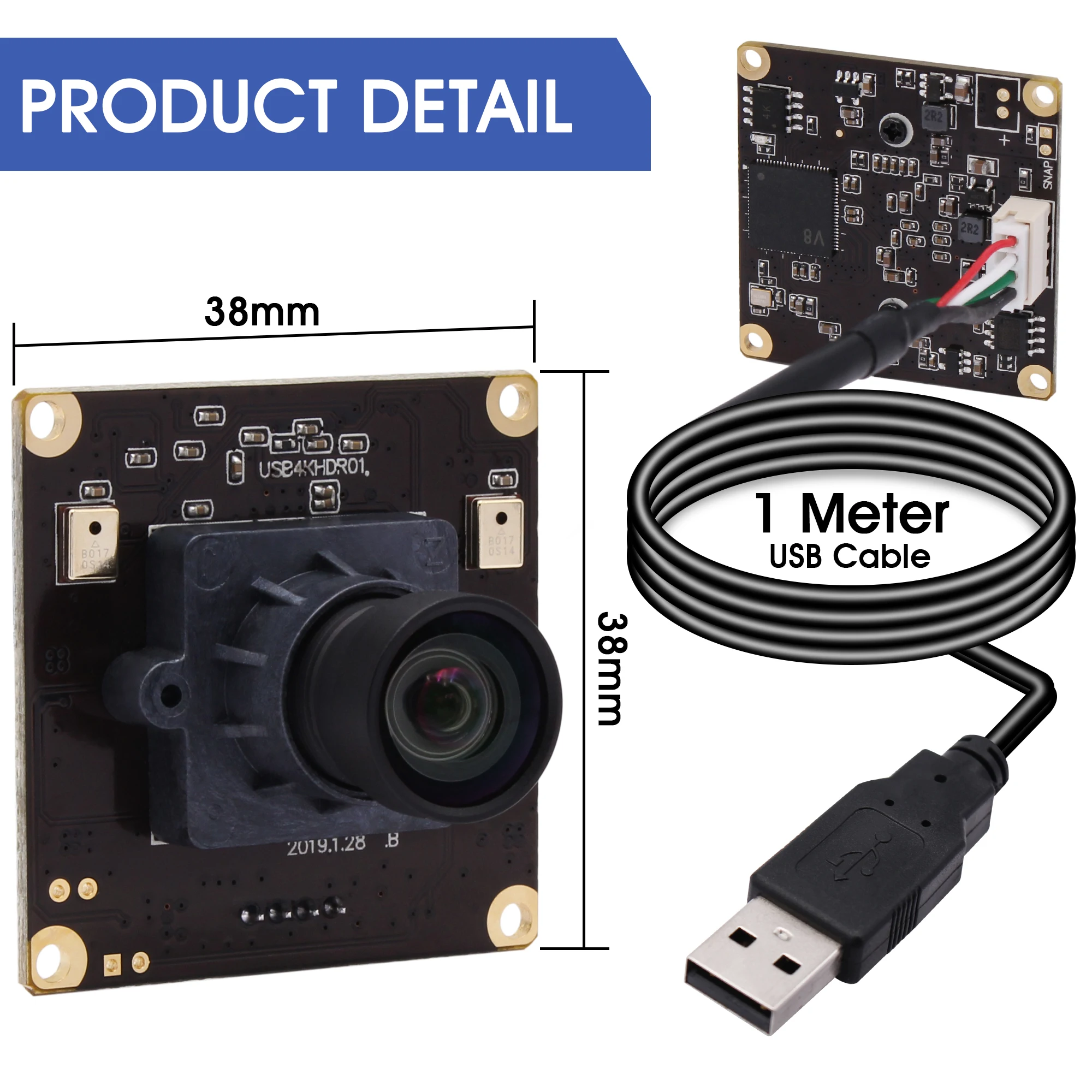 Elp 3840x2160 4k Camera Module 30fps High Speed Mini Web Video Cam Sony ...