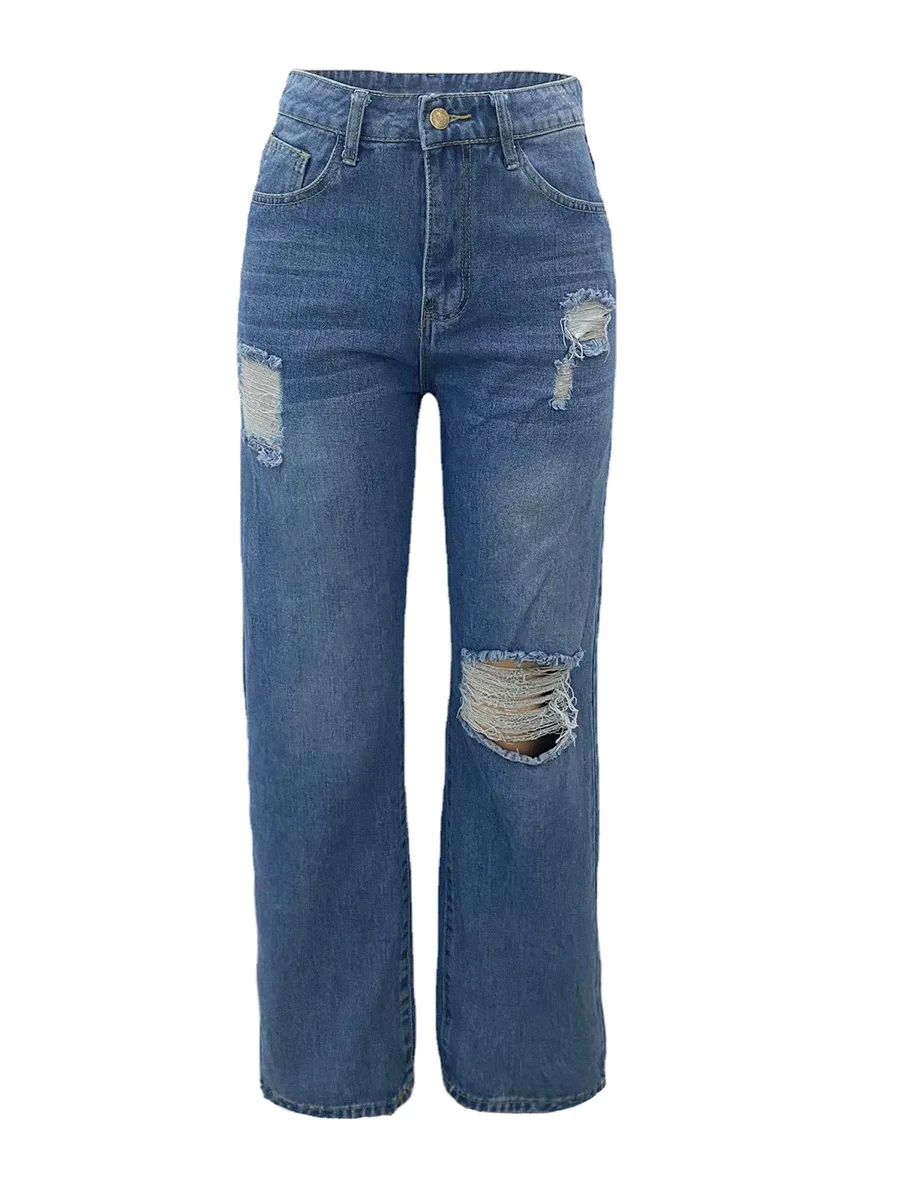 Pantalón de jean ancho - Beige — BAS