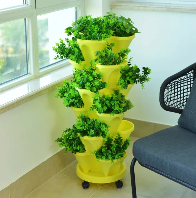 product modern large pp plastic stackable flower pots for floor and shopping mall use vertical design-8