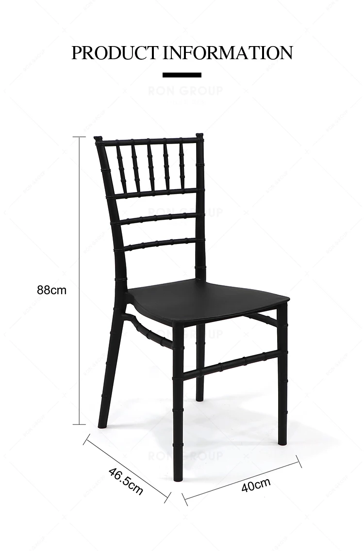 Hot Sale Events PP Plastic chair Stackable Wedding chair Black Dinning Furniture Modern Outdoor Plastic Dining Chair