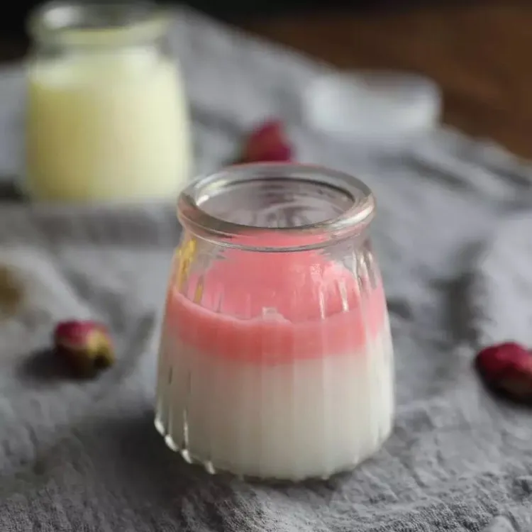 Wholesale Empty Striped Glass Yogurt Jar With Plastic Lid Buy Glass