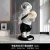 Ornamento da pavimento con lanterna lunare astronauta - Bianco