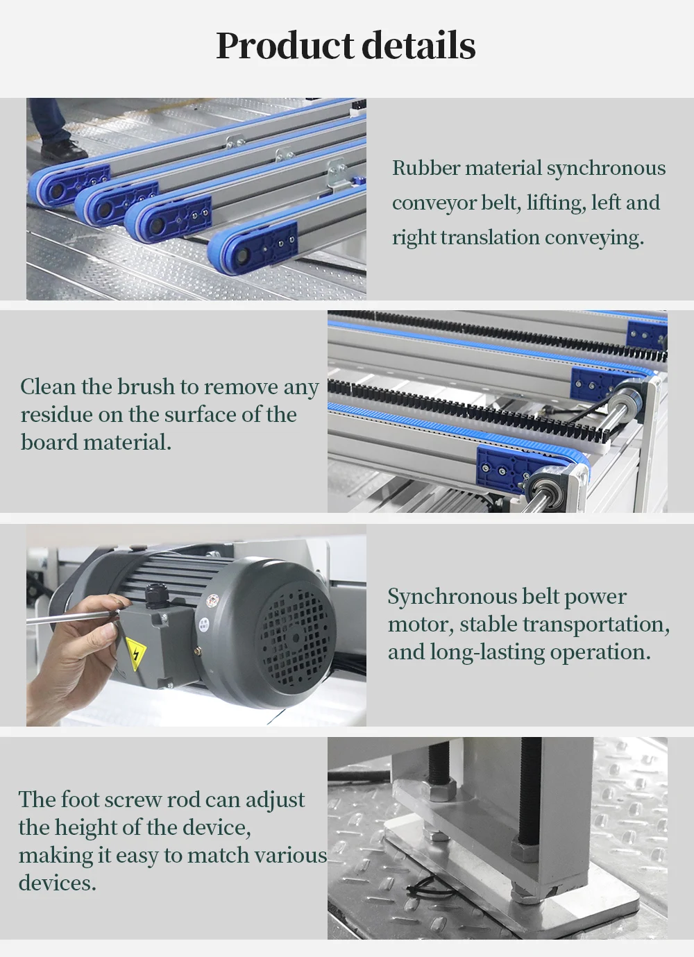 Hongrui Powered Roller Conveyor Manufacturing With Translation Device for Door details