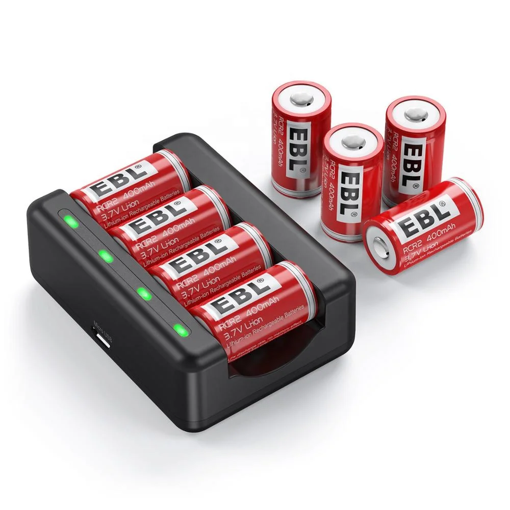 EBL CR2 3.7V Lithium Rechargeable Batteries Long Lasting 400mAh