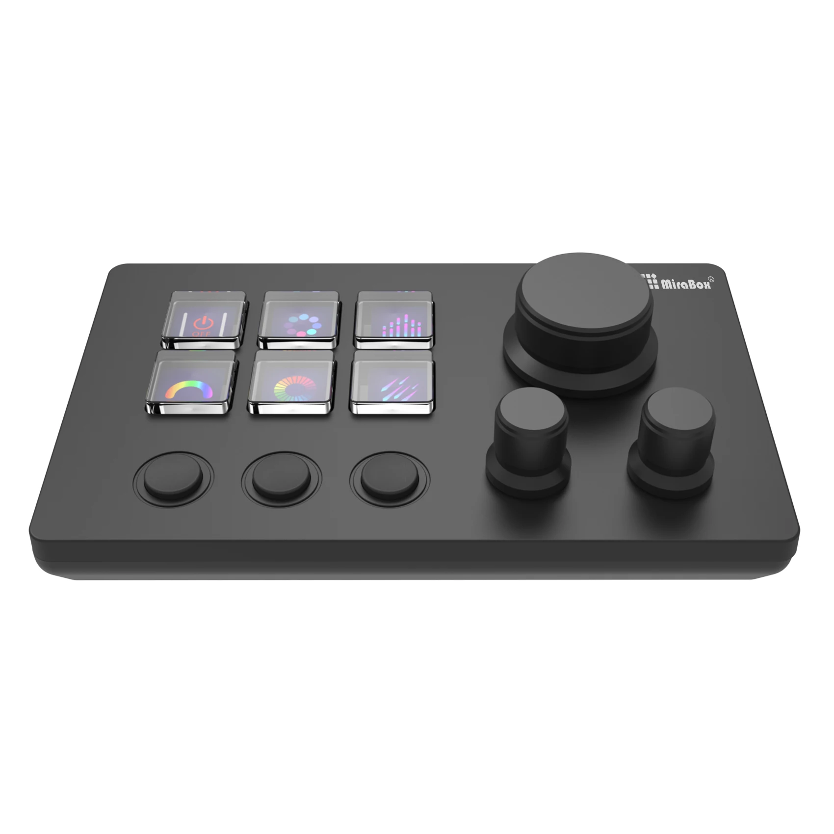 MiraBox N3 Stream Deck with 6 LCD Keys and 3 Knobs - Compact