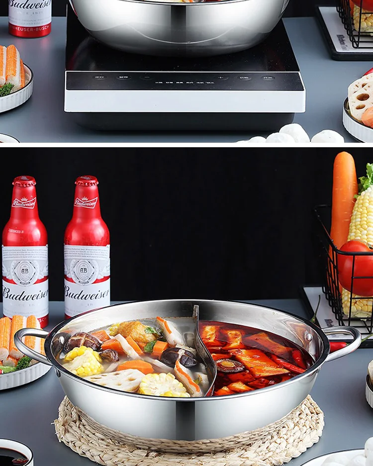 Good Quality Hot Pot Pot Multiuser Hotpot 201 Stainless Steel Shabu