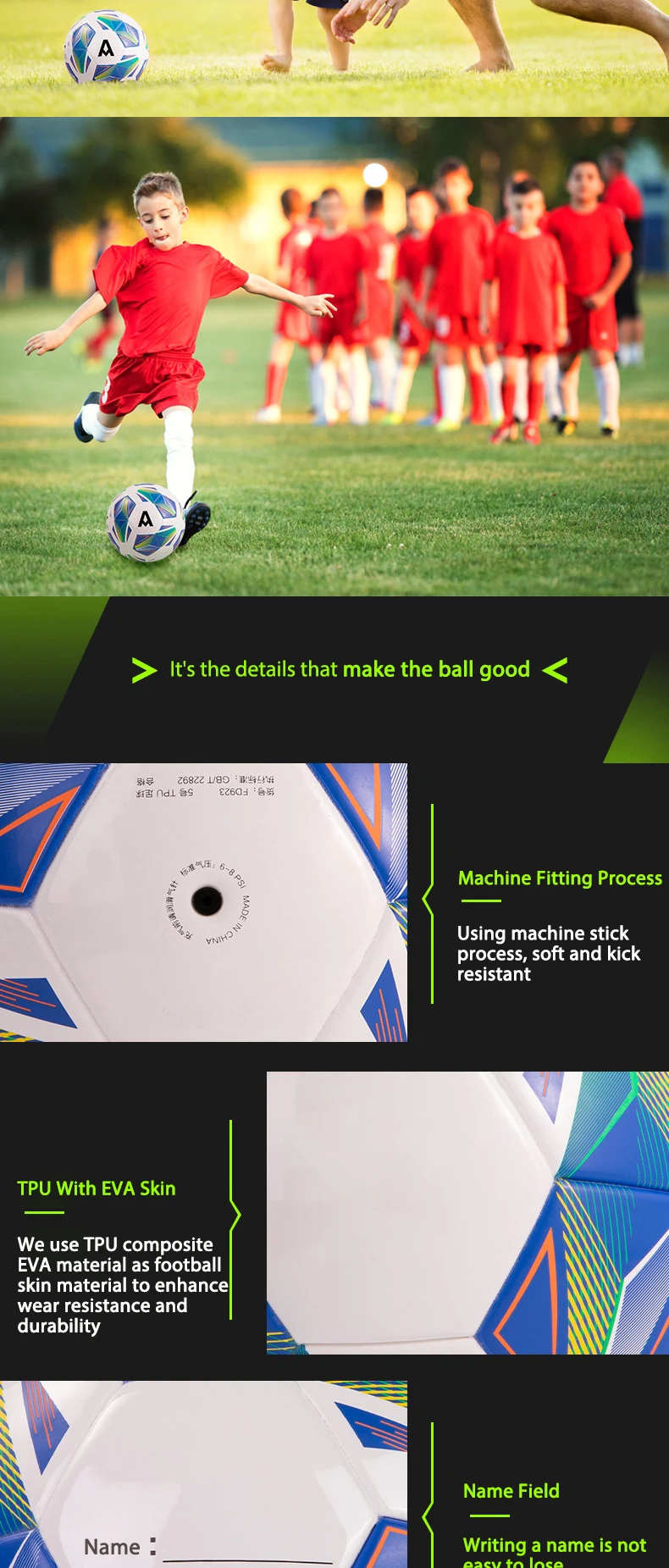Custom Logo Tpu Soccer Football Training Balls Size 5 4 Thermo Bonded