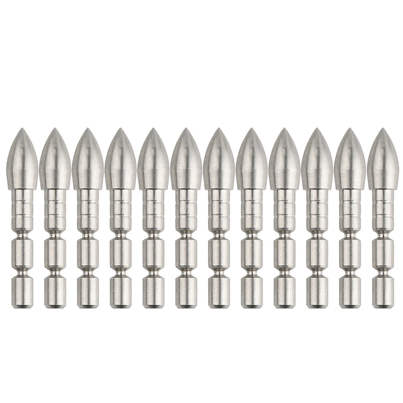 12-Pack Archery Arrow Inserts - Adapters For ID 4.2mm Shafts To Broadhead Points