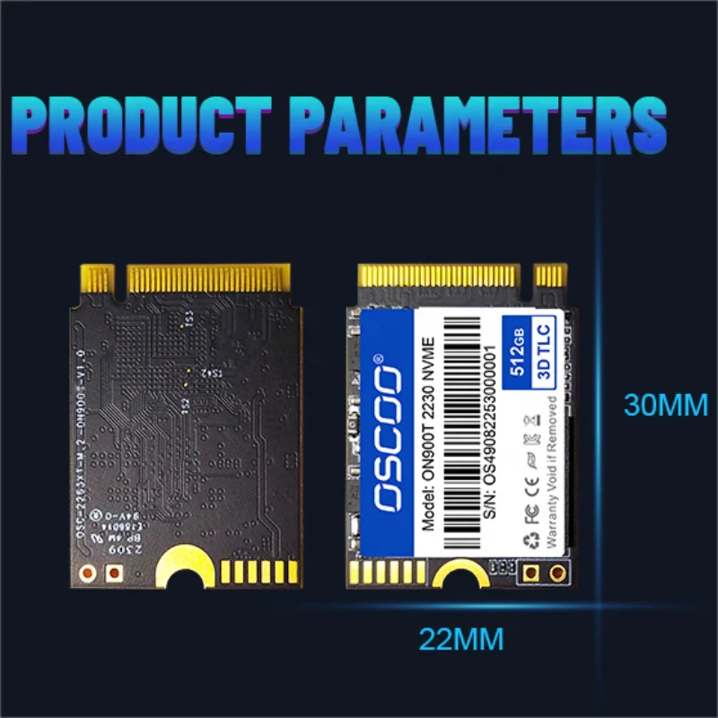 M.2 2230 NVMe PCIe Gen3*4 SSD - 128GB, 256GB, 512GB, 1TB for