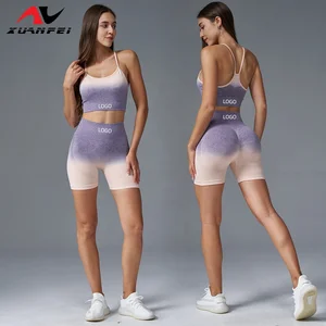 Womens Yoga Wear Fitness Sets Sports Bra With Chest Pads High Waist Butt Lifting Shorts