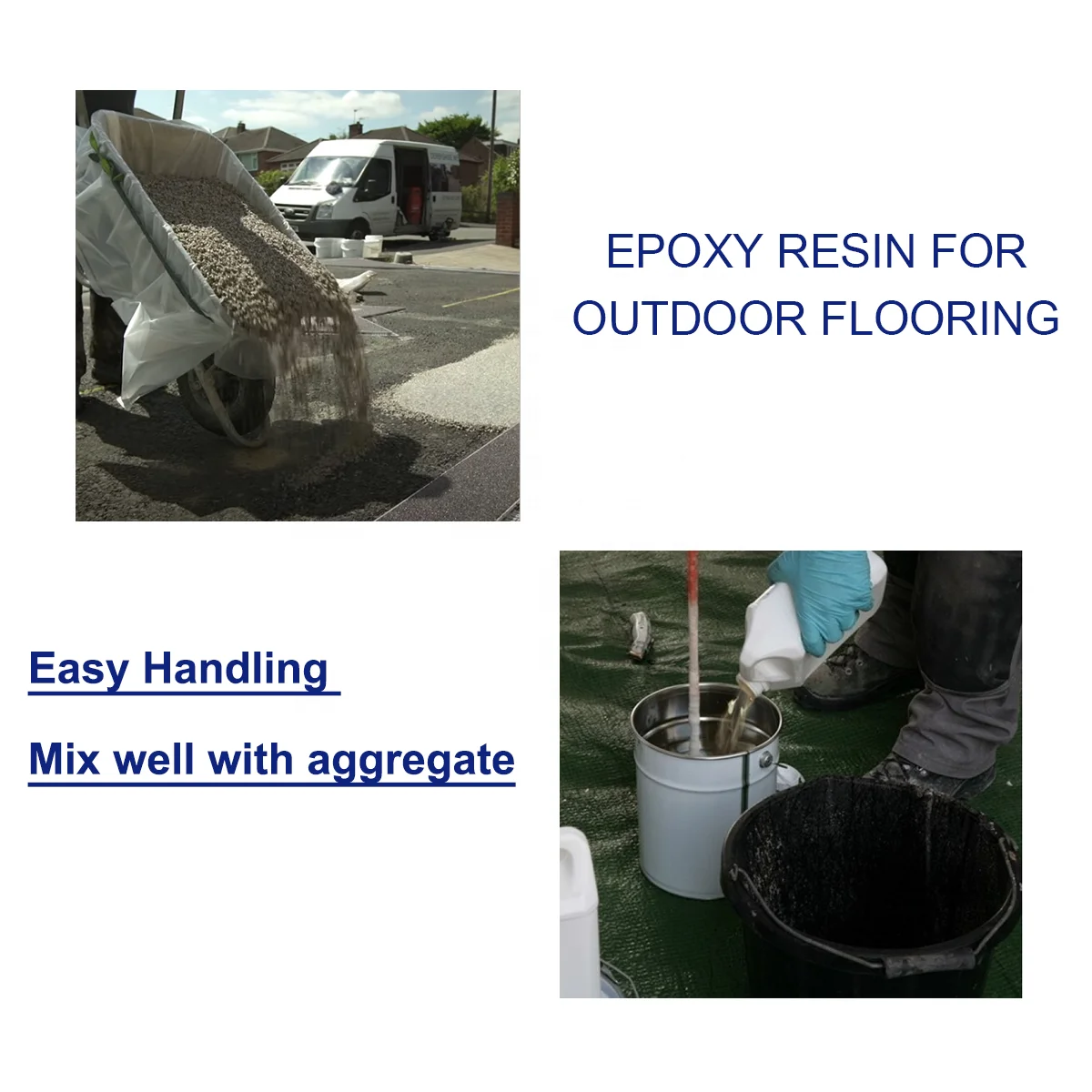 User Friendly Solvent-free Epoxy Resin Bound Aggregate Concrete Floor Coating Gravel Bonding Agent Good Drainage Driveway