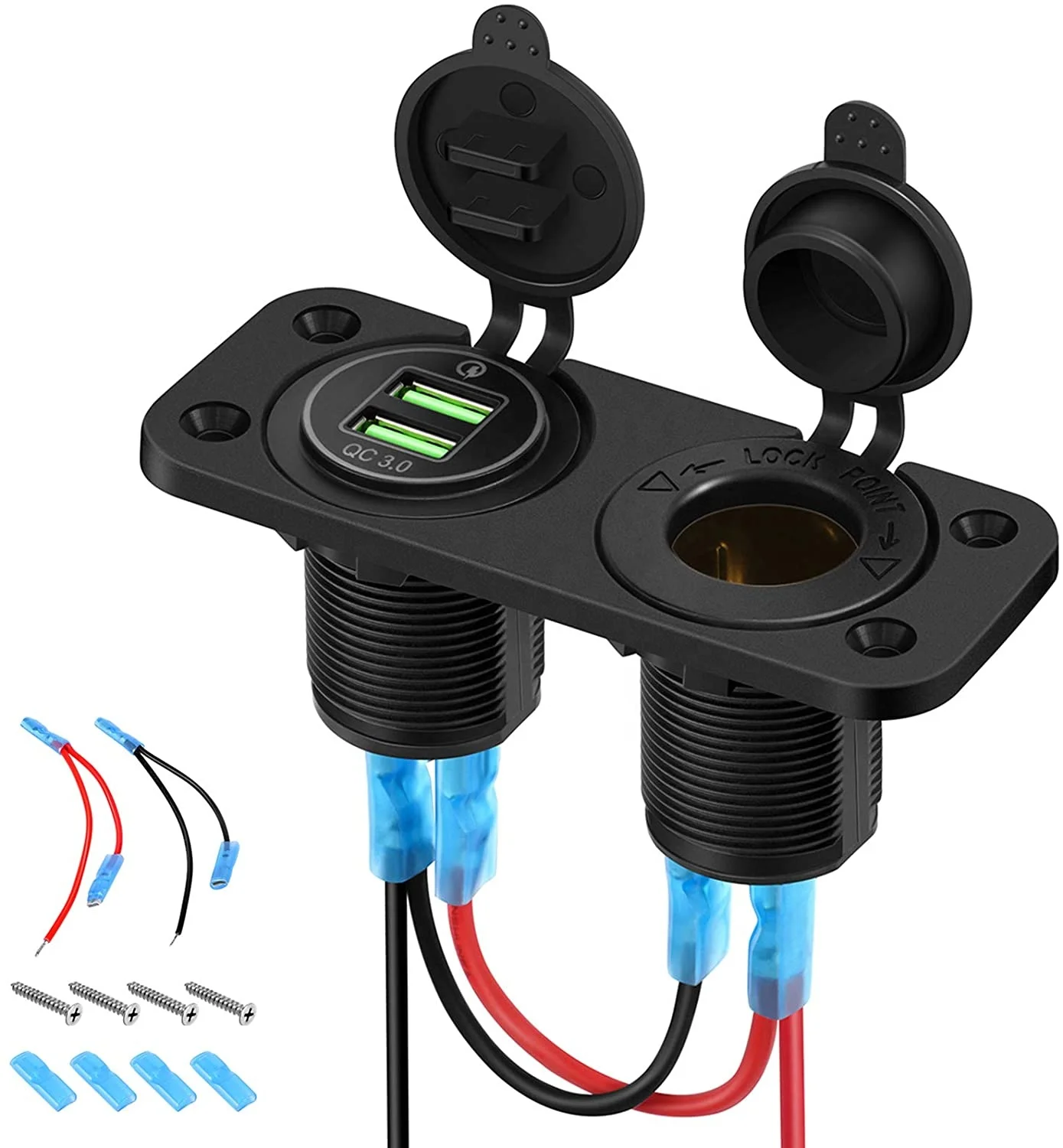 theater molecuul fundament Orders over $15 ship free Waterproof 12V USB Dual Lighter Auto Car Charger  Power Adapter Socket Splitter Wholesale commodity Online store  sadesignretouching.com
