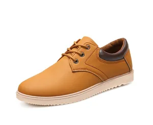 Classic Spring Shoes Men Autumn Men's PU Shoes Business Dress Casual Brown Shoes