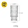 Vaso de cristal apilable de 340 ml con relieve vintage transparente