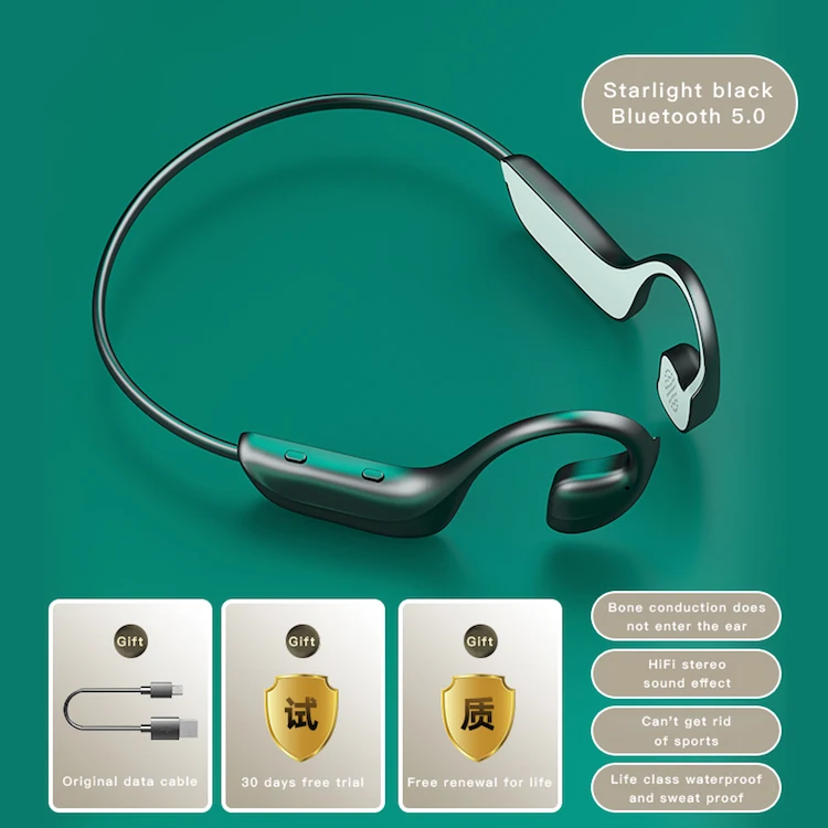 TWS Bone Conduction Earbuds G100 Wireless Earphone Sports Outdoor Stereo waterproof headphone
