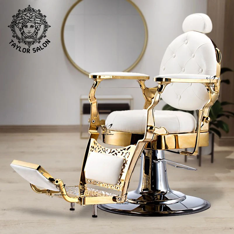 2023 Hot Sale Salon Furniture Hydraulic Barber Chairs Hair Salon Chairs  Hairdresser Gold Barber Chair
