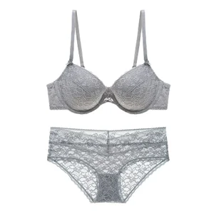 Wholesale Fashion Women Lace Bra Set Floral Print Sexy Push-up Underwear with Adjustable Straps Brief Panties